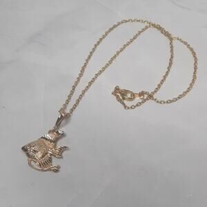 Gold Fish Pendant Necklace - Women Jewelry